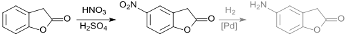 5-Nitro- and 5-amino-2-coumaranone