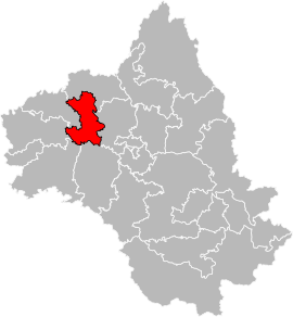 Situation of the canton of Enne et Alzou in the department of Aveyron