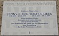 Berlin-Charlottenburg, Berliner Gedenktafel für Jenny und Walter Rieck