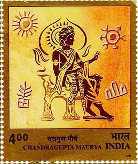 Chandragupta Maurya in a stamp issued by the Indian Government in 2001