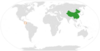 Location map for China and Panama.