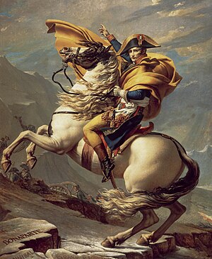 Bonaparte franchissant le Grand-Saint-Bernard (Bonaparte beim Überschreiten der Alpen am Großen Sankt Bernhard) (Jacques-Louis David)