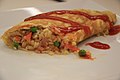 omurice cắt một bên