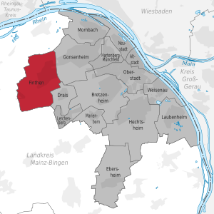 Lage von Finthen in Mainz