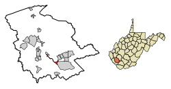 Location of Man in Logan County, West Virginia.