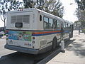 An OCTA bus during a layover at South Coast Plaza.