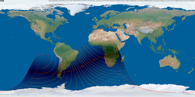 Weltkarte der Sonnenfinsternis vom 26. Februar 2017