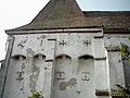 Romanya'daki tahkimatlı Boian kilisesindeki tepe mazgalları