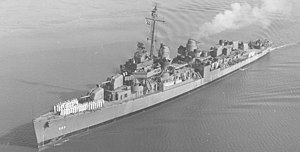 USS Izard (DD-589) off Charleston SC in 1943