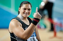 Bronze gewann die zweifache Olympiasiegerin (2008/2012) und viermalige Weltmeisterin (2007/2009/2011/2013) Valerie Adams, frühere Valerie Vili