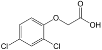 Structuurformule van 2,4-dichloorfenoxyazijnzuur