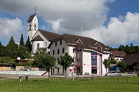 Schule und Kirche von Courtemaîche