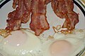 Bacon and sunny-side-up eggs