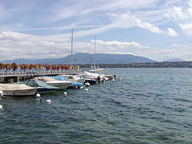 Blick von Bellevue auf den Genfersee