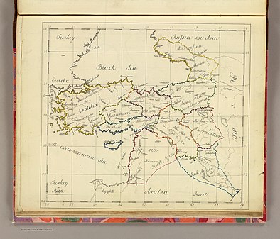 Osmanlı Suriye'si bölgesini gösteren Asya'daki Osmanlı İmparatorluğu'nun 1810 haritası