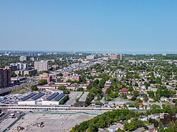 Aerial view of Eglinton East in 2023