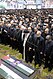 Iranian Supreme Leader Ali Khamenei leading a funeral service.