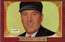 Photograph of Larry Napp on a baseball card