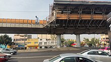 A concrete overpass.