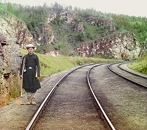 A switchman on the Trans-Siberian railway in 1911