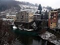 Der Zufluss des Turrite Secca (von rechts kommend) in den Serchio (Castelnuovo di Garfagnana)