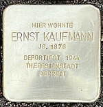 Stolperstein für Ernst Kaufmann (Hohen Dyk 109)