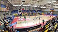 Interior of the Utena Arena during a basketball game of BC Juventus