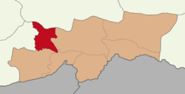 Map showing Güçlükonak District in Şırnak Province