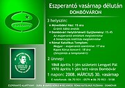 Eszperantó vasárnap-délután plakátja