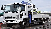 Tadano truck loader crane mounted on an Isuzu Forward