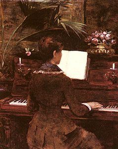 Aan de piano (ca. 1900)