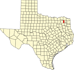 Karte von Franklin County innerhalb von Texas