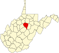 Karte von Lewis County innerhalb von West Virginia