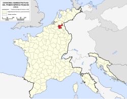 Location of Meuse-Inférieure in France (1812)