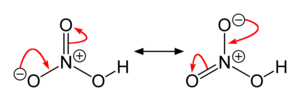 Resonantiestructuren van salpeterzuur