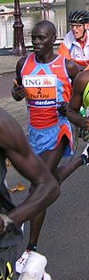 Tijdens de marathon van Amsterdam 2007