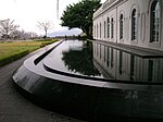A reflecting pool by the main fortress building (the site of the Museum of Macau).