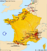 2015 Tour de France rotası