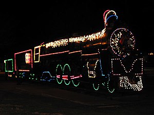 ATSF 3759 with Christmas lights