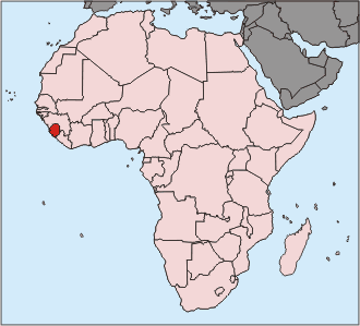 Karte von Afrika, Sierra Leone hervorgehoben