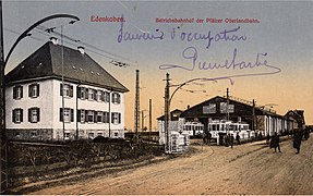 Betriebsbahnhof mit Fahrzeughalle in Edenkoben