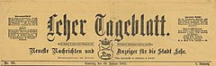 Kopfzeile des Leher Tageblatts vom 29. Jan. 1905