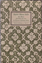 IB 1, Rilke: Die Weise von Liebe und Tod des Cornets Christoph Rilke, Erstauflage von 1912, Einband und Titelblatt