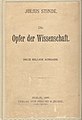 Umschlagillustration zu Stindes Die Opfer der Wissenschaft (Ausgabe Berlin 1886)