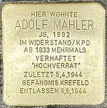 Stolperstein für Adolf Mahler