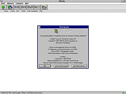 Eine der ersten deutschen Vollversion von WinZip, die Version 6.1 unter Windows NT 3.51.