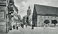 Straßensituation in der Rinckartstraße mit Blick zum Marktplatz (um 1916)