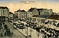 Der 1906 umgestaltete Bulevardul Regele Carol I: neuartig ist der breite Mittelstreifen zwischen den Gleisen der als Flaniermeile und Marktplatz dient...