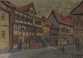Kurze Straße und Schwarzer Bär, Ölgemälde um 1910