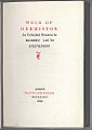 Titelseite der Erstausgabe von Weir of Hermiston bei Chatto & Windus, London 1896